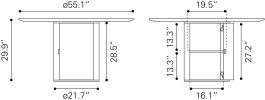 Izola Brown Mango Wood Storage Dining Table