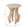 Eda White & Natural Marble and Mango Wood Side Table