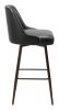 Keppel Modern Swivel Vinyl Barstool - Black & Bronze