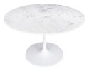 Phoenix White Modern Marble Disc Pedestal Dining Table