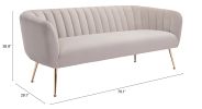 Deco Art Deco Velvet Sofa with Gold Legs