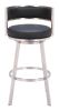 Gimsby Modern Deco Glam Swivel Barstool - Black