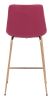 Tony Red & Gold Glam Velvet Counter Stool with Steel Frame