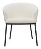 Essen Modern Teddy Fabric Dining Chair - Ivory