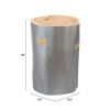 Sugra Gray Modern Acacia Wood End Table