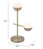 Waterloo White & Bronze Mid-Century Modern Table Lamp with Frosted Glass