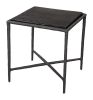 Cloe Black Modern Cast Glass Side Table