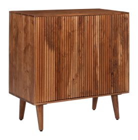 Luda Walnut Solid Acacia Wood Storage Cabinet