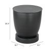 Baku Modern Minimalist Black Steel Side Table