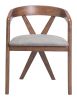 Cairo Modern Fabric Dining Chair with Rubberwood Frame