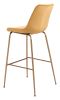 Tony Yellow & Gold Glam Velvet Barstool with Steel Frame
