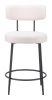 Blanca Modern Ivory Shearling-Style Counter Stool