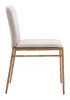 Nordvest Modern Performance Beige Fabric Dining Chair with Steel Frame