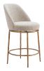 Nordhavn Modern Beige Swivel Counter Stool with Forged-Look Steel Frame