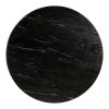 Aipe Marble Top Dining Table – Acacia Wood Storage Table