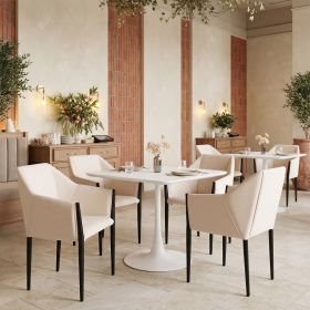 Molly Modern White Industrial Dining Table