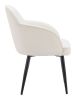 Jolie Ivory Modern Deco Fabric Dining Chair