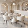 Essen Modern Teddy Fabric Dining Chair - Ivory