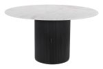 Izola Modern Mango Wood Dining Table with Storage - Black & White