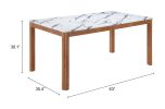 Jemy White Modern Rubberwood Dining Table