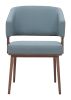 Poise Gray & Walnut Modern Fabric Dining Chair