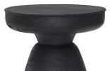 Sage Black Modern Round Side Tables – Set of 2