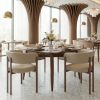 Silea Espresso Modern Square Rubberwood Dining Table