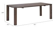 Eazy Modern Rubberwood Dining Table with Wood Veneer Top