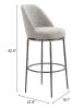 Nordhavn Industrial Gray Swivel Barstool with Forged-Look Steel Frame