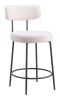Blanca Modern Ivory Shearling-Style Counter Stool