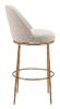Nordhavn Modern Beige Swivel Barstool with Forged-Look Steel Frame