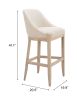 Calmo Beige Modern Upholstered Barstool