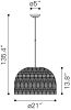 Paradise Modern Gray Woven Dome Ceiling Lamp