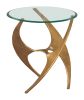 Sabel Gold Modern Glass & Aluminum Side Table