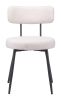 Blanca Modern Ivory Dining Chair with Black Steel Frame
