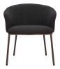 Essen Modern Teddy Fabric Dining Chair - Black & Bronze