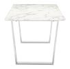 Modern Faux Marble Dining Table with Brushed Silver Base