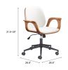 Ali Modern White Office Chair – Vinyl, Plywood & Steel