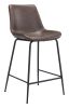 Byron Mid-Century Modern Vinyl Counter Stool - Brown