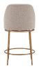 Nordhavn Modern Beige Swivel Counter Stool with Forged-Look Steel Frame