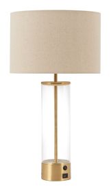 Boreal Modern Beige & Gold Table Lamp
