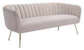 Deco Art Deco Velvet Sofa with Gold Legs