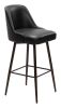 Keppel Modern Swivel Vinyl Barstool - Black & Bronze