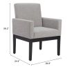 Senzil Gray Modern Deco Fabric Dining Chair with Arms