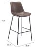 Byron Mid-Century Modern Vinyl Barstool - Brown