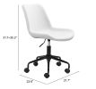Byron Mid-Century Modern Vinyl Office Chair - White