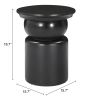 Colombo Modern Black Acacia Wood Side Table