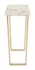 Modern Faux Marble Console Table with Gold Geometric Base