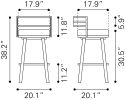 Gimsby Modern Deco Glam Swivel Barstool - Black