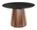 Aipe Marble Top Dining Table – Acacia Wood Storage Table